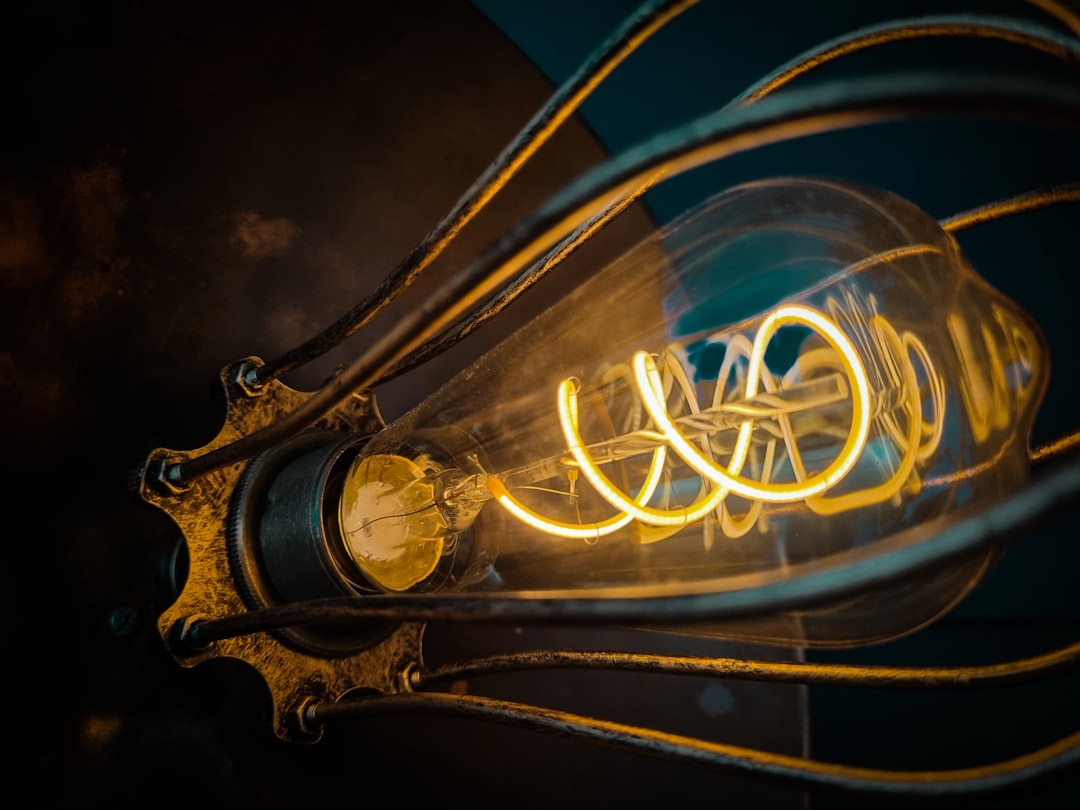 Vintage Edison bulb with glowing filament