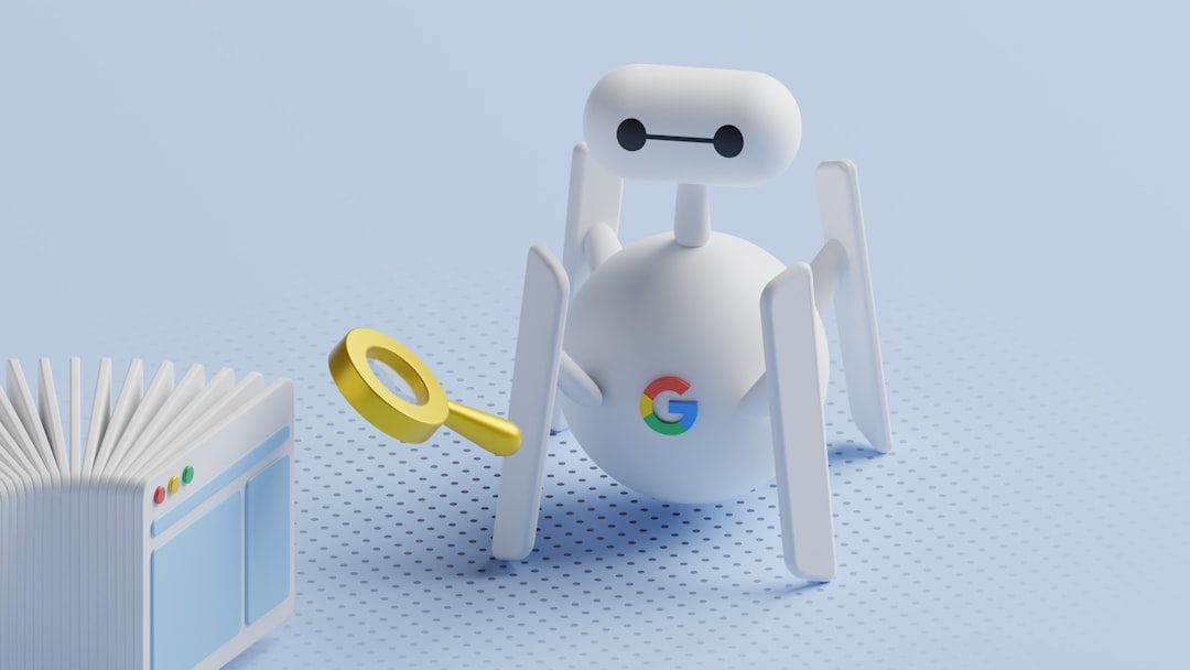 Google search bot with magnifying glass
