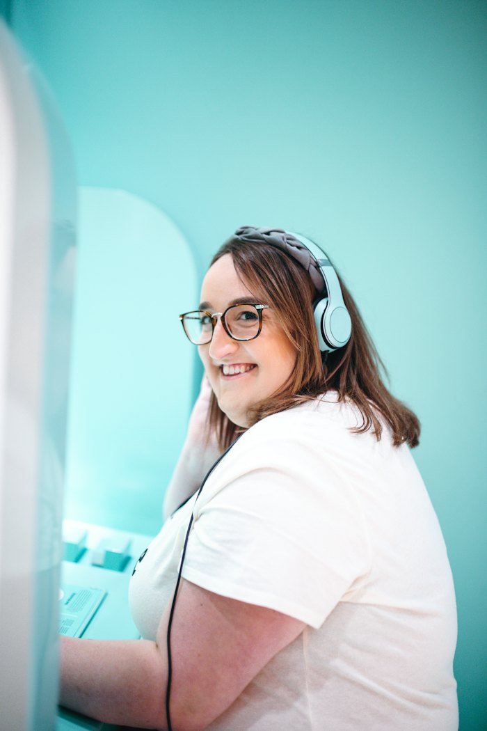 Support specialist with a headset